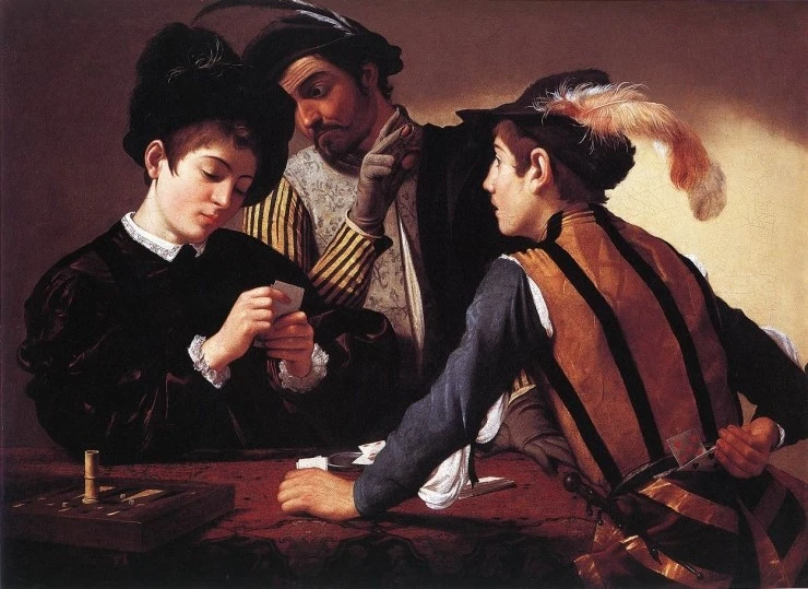 그림으로 표현한 16세기 카지노 게임 모습